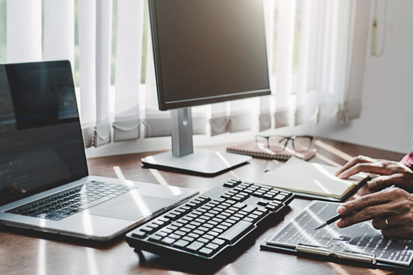 Programmer working in a software development and coding technolo Programmer working in a software development and coding technolo
