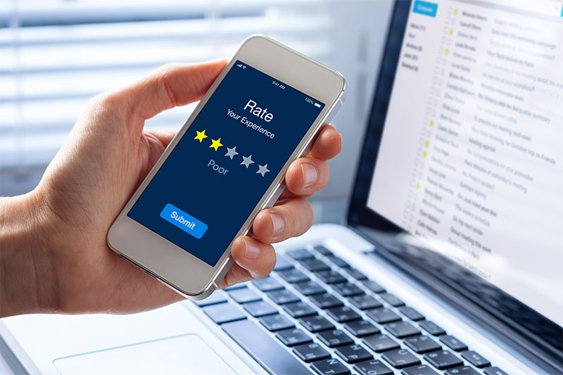 poor rating Low rating on phone