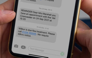Automated reminder texts from the vet