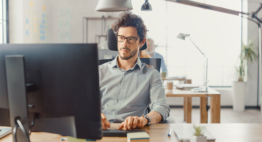 Man working at computer