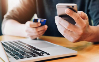 User making ecommerce purchase