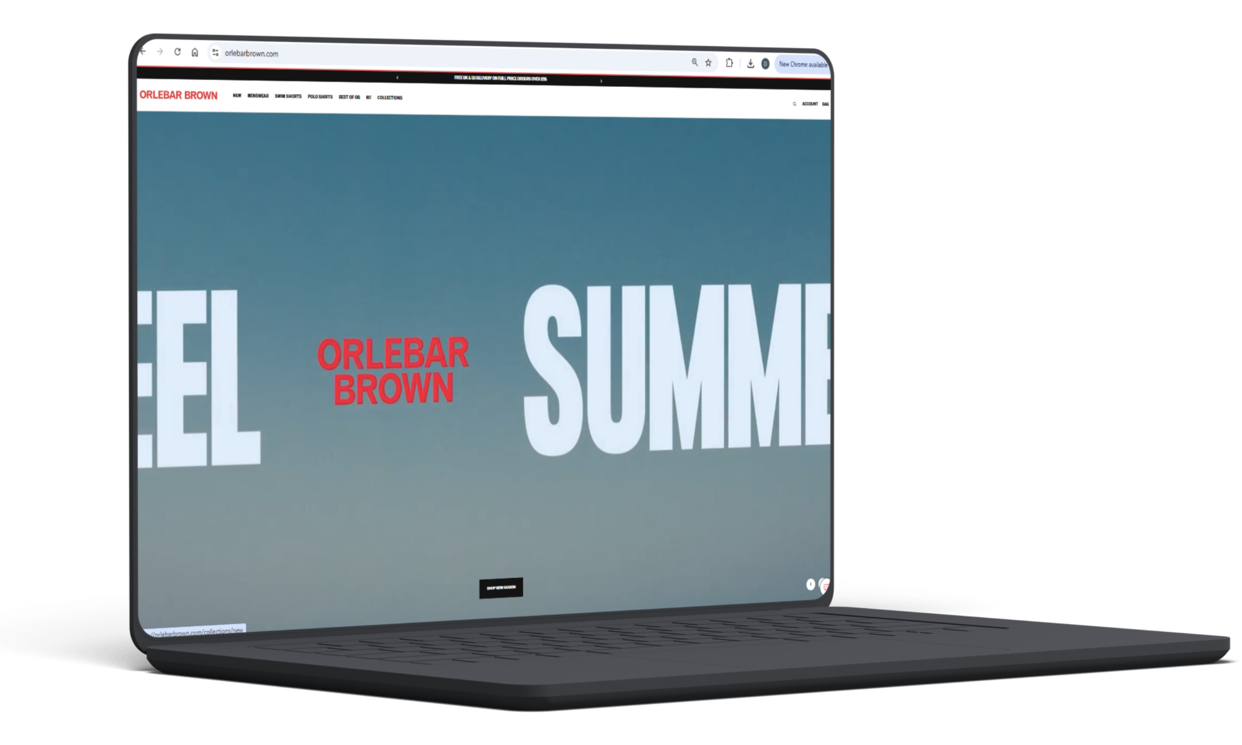 Orlebar Brown New Website on Laptop Orlebar Brown New Website on Laptop