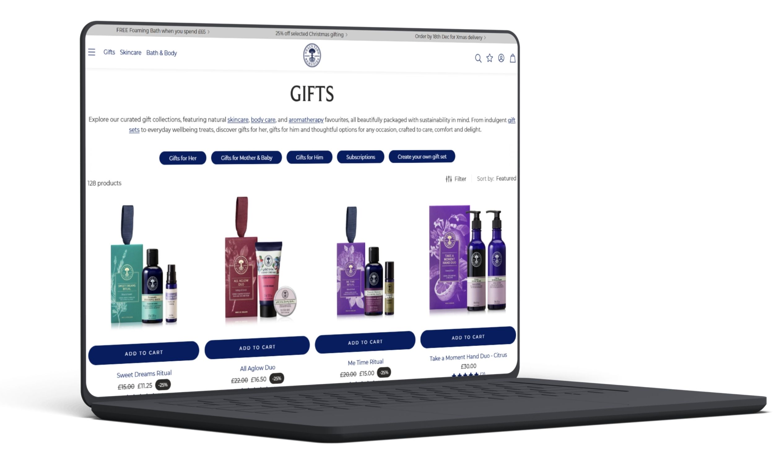 Neal’s Yard Remedies Website on Laptop Neal's Yard Remedies Website on Laptop