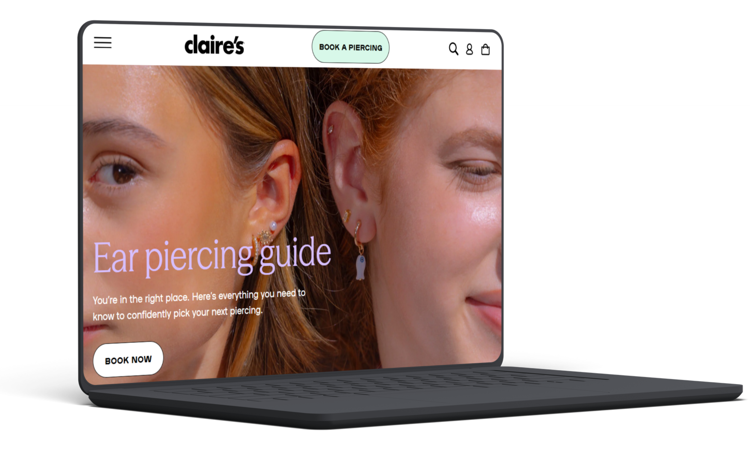 Claire’s Website on Laptop